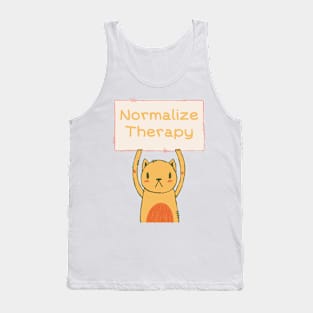 Normalize Therapy mental health awareness cat Tank Top